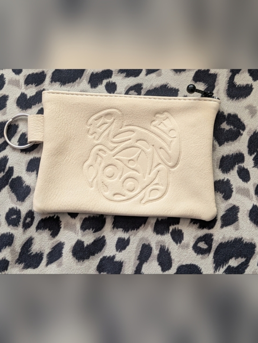 Spirit of the Wild" handmade leather coin purse featuring a Frog Made In Canada